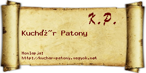 Kuchár Patony névjegykártya